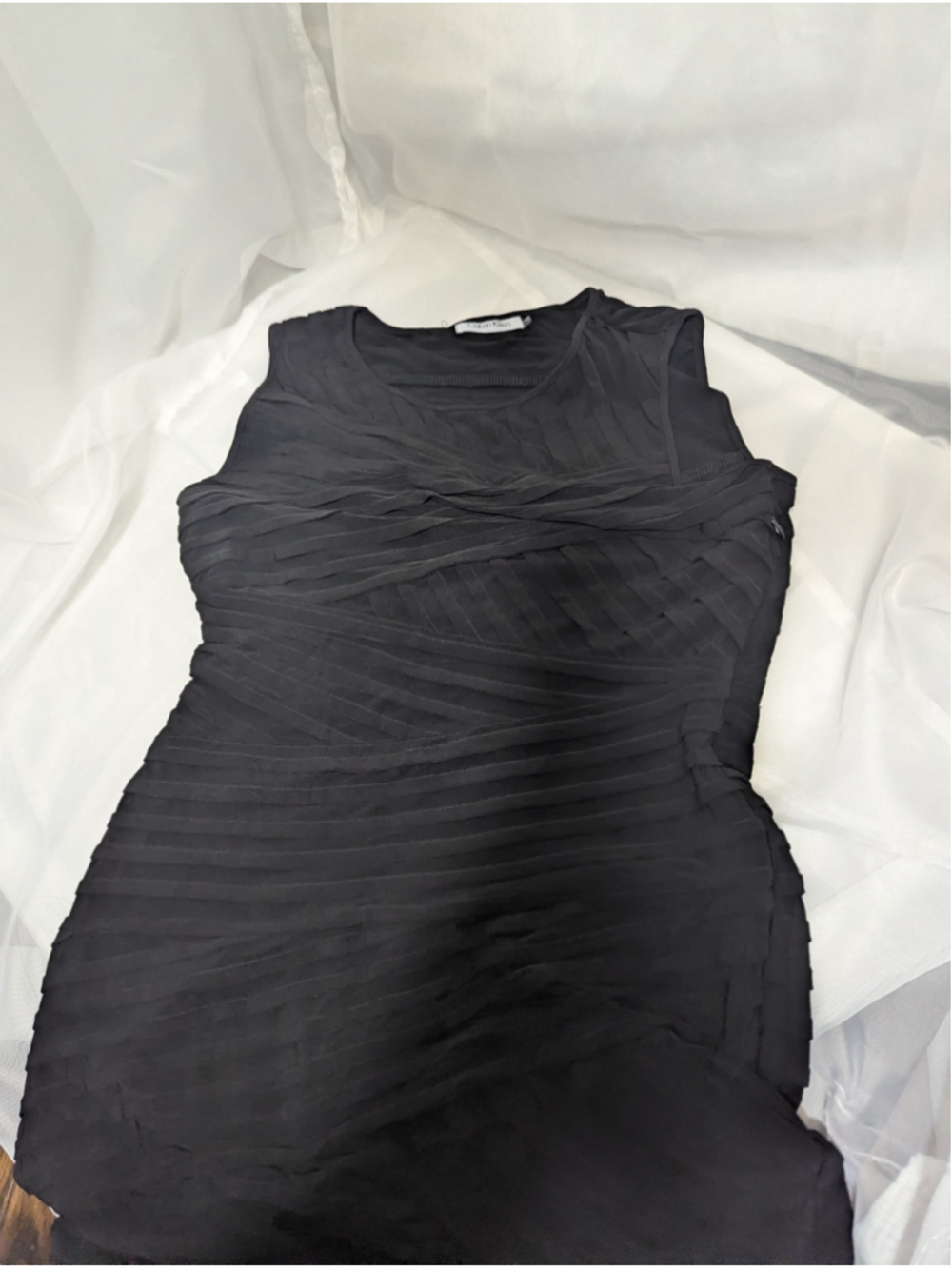 Women's Calvin Klein Black Sleeveless Bandage Mini Dress Size 6